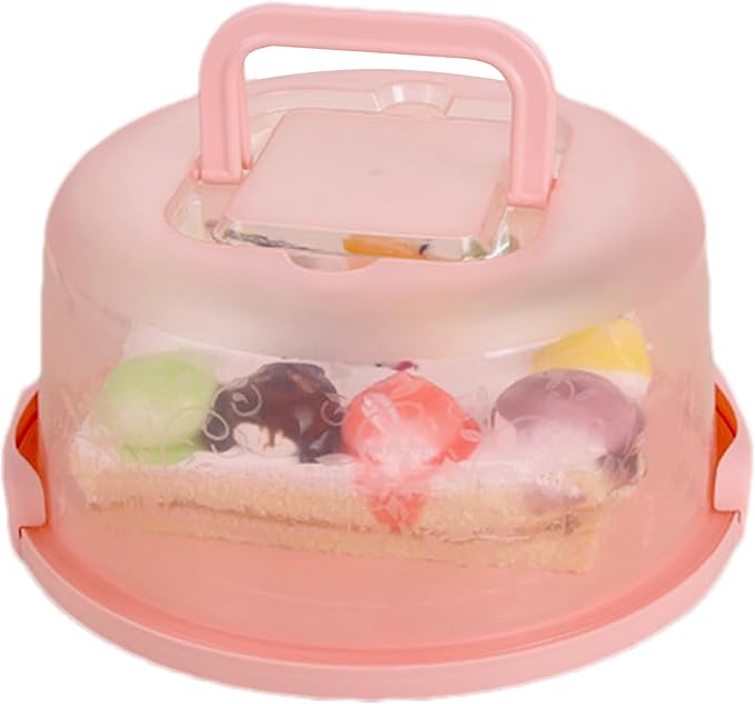 Cake Carrier, Cake Carrier With Lid And Handle, 10x8.6x4.9 Inches, Transparent Dome Reusable Airtight Box, Reusable, Portable, Microwaveable, Dishwasher Safe