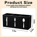 Utensil Holder,Kitchen Countertop Organizer,Silverware Organizer,3 Compartments Silverware Caddy,Plastic Utensil Holder, Large Capacity Cutlery, Spoon, Fork, and Knife Rack（Black）