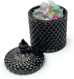 Colorful Glass Jar With Lid,Candy Cookie Jars,Jewelry Box,Buffet Biscuit Containers Food Storage,Decorative Jar,Gothic Decor(Black)