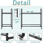 Hershii Tire Storage Rack, Rolling Tire Rack Adjustable - Black, Storage Shelf for Garage TRE Racks 24.80-42.51'' X 15.35'' X 44.09''
