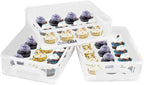 Cupcake Carrier, Cupcake Holder | Premium Upgraded Model Holds Cupcakes Steadier | Store up to 36 Cupcakes or Muffins | Stacking Cupcake Storage Container | Use 1,2, or 3 Tiers (White)