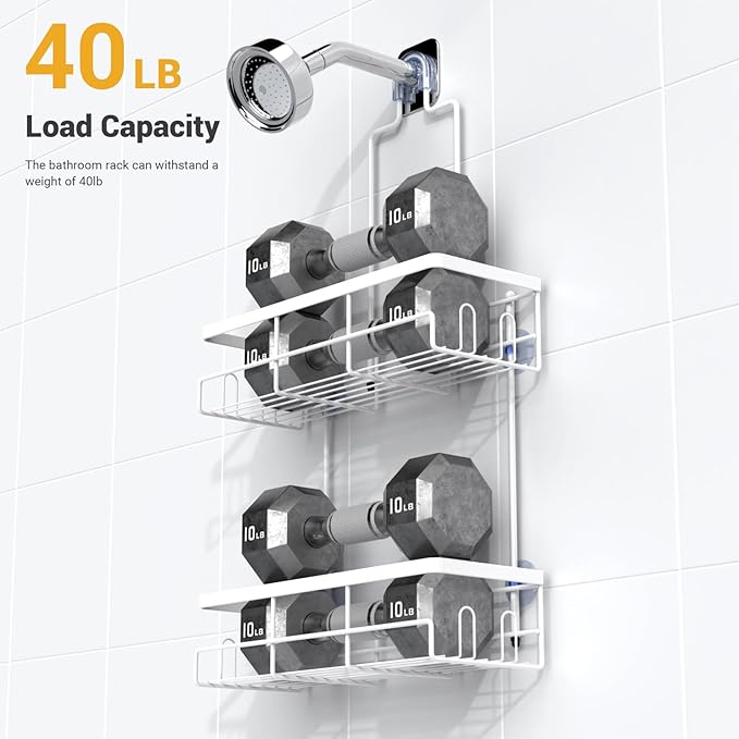 30pcs Shower Caddy Hanging Bathroom Organizer White