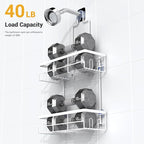30pcs Shower Caddy Hanging Bathroom Organizer White