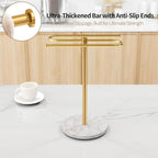Countertop Towel Stand Free Standing with Marble Base, S-Shape Hand Towel Stand for Bathroom Stainless Steel Rust-Proof, Hand Towel Holder Standing for Kitchen Vanity Countertop (Gold)
