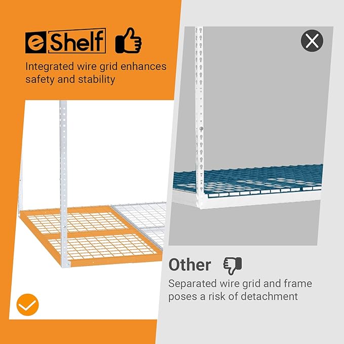 2ftx8ft Overhead Garage Storage Rack, Heavy-Duty Metal Garage Ceiling Storage Rack, 22''-40" Adjustable Ceiling Drop-Down, 400 lb. Loading Weight Capacity, White