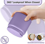 26oz Kids Jar for Hot Food, Insulated Vacuum Food Jar with Buckle Lid, Stainless Steel Wide Mouth Leak Proof Insulated Lunch Container for School Picnic Travel, Purple