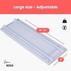 Tension Rod Shelving Expandable Closet Tension Shelf Storage Rack - No Drill Cabinet Tension Rod Shelf for Closet No-Slip | Shelves for Cabinet (NO Screw Installation)