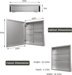 20x24 Bathroom Medicine Cabinet with Mirror,Aluminum Alloy Frame with Mirror Side Panels,Surface or Recessed Medicine Cabinet with Adjustable Shelves,Assembly Required