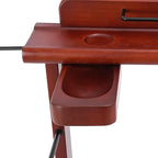 Clothes Valet Stand, Wood Valet Stand Suit Rack Stand with Drawer for Men/Women, Contour Hanger, Trouser Bar, Belt Hooks Shoe Rack, Freestanding Valet Stand (Reddish Orange)