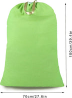 Heavy Duty Laundry Bag with Drawstring and Handle, Extra Large Travel Dirty Clothes Bag for Laundromat and Household, Durable Rip-Stop Laundry Hamper Liner, 28 x 40 Inch, Green