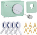 Retractable Clothesline Indoor/Outdoor, Anti-Sag for Drying Clothes Line Retracting Indoor/Outdoor, We Equipped This 13.8 Fts Laundry line Retractable with 4 Large Clips (Green)