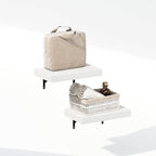 Furinno Tanna Floating Shelves for Wall Set of 2, 15-Inch Bathroom Wall Shelf, Wall Mounted Shelf, for Bathroom Organizers and Storage, Living Room, White Texture