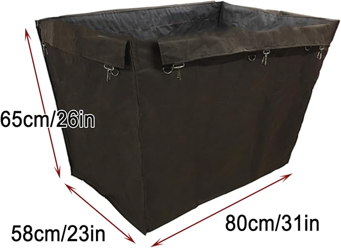 Commercial Rolling Laundry Basket Replacement Bag, Waterproof Oxford Cloth Cleaning Cart Liner for Utility Cart & Cleaning Cart(Brown)