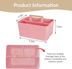 Shower Caddy Portable and Cleaning Caddy Organizer for Bathroom, Kitchen, Toiletries Storage ，Caddy organizer with handle, Rust-Resistant, Durable Material (Pink, 9.36" L×7.73" W×7.24" H)