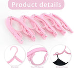 6PCS Portable Folding Clothes Hangers Clothes Drying Rack for Travel (Pink)