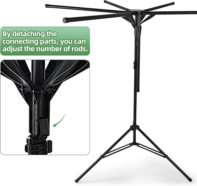 CozyNova Pool Towel Rack Outdoor – Adjustable 51-71 Inch Freestanding Pool Float Storage Rack with 6 Foldable Arms, for Towels & Swim Gear