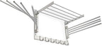 brightmaison BGT Wash Clothes Drying Rack Wall Mount Laundry Room Organizer with Hooks & Swing Arms, 17" Metal Laundry Rack Silver