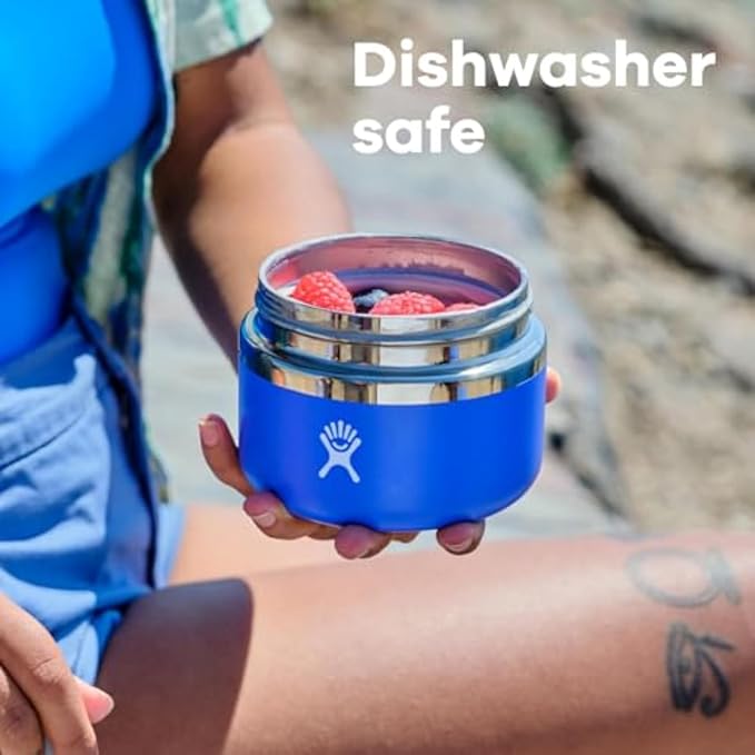 Hydro Flask Food Jar – Insulated Stainless Steel, Snack Travel Container for Hot Food & Soup 28 Oz Cascade Blue