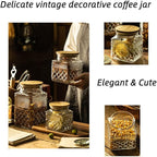 Glass Storage Jars, 38 FL OZ Airtight Canisters with Bamboo Lid, Decorative Kitchen Containers for Cereal, Nuts, Snacks, Candy, Cookies, Coffee, Tea