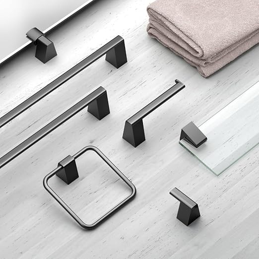Gatco 5656MX A-Line Glass Shelf, Matte Black