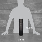 Stanley Adventure-To-Go Vacuum Bottle 1.4 qt | Wide Mouth with Leakproof Cup Lid | Keep Drinks Hot or Cold | Packable for Travel | Insulated Stainless Steel Thermal Bottle | BPA-Free | Charcoal Glow