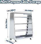 Baoz Wire Spool Rack Wire Cable Dispenser with 6 Rods Multiple Axle Cable Caddy on Wheels Wiring Spool Holder Storage Cart for Electrical Industrial,300lbs Capacity,Gray