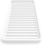 Happitasa Silicone Kitchen Sink Organizer Tray, Sponge Holder and Countertop Protector | Bathroom and Kitchen Soap Dish and Dispenser Tray (White, 10"x5.25")