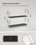 SONGMICS 4-Tier Shoe Rack, Shoe Storage for Hallway Closet, Slim and Space-Saving, Metal Frame, Non-Woven Fabric Shelves, Black ULSH054B01