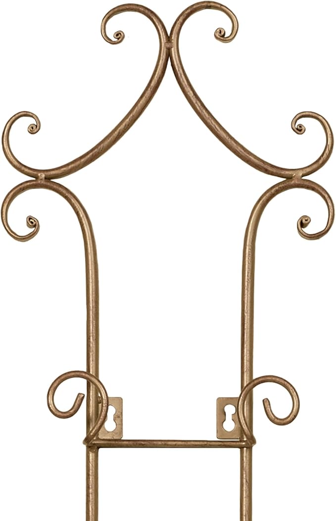 Touch of Class Regalla Petite Plate Rack - Vertical Plate Display - Hanging Plate Rack - For 6-8" dia. Plates - Satin Gold Finish - Four-plate is 38 inches - Hardware Included