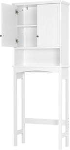 UTEX Over The Toilet Storage Cabinet, Bathroom Above Toilet Cabinet Organizer with Adjustable Shelves, White