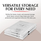 GENIE SPACE Premium Vacuum Storage Bags for Clothes, Bedding and Travel, Large Size 30x24 Inches, Airtight, Odor-Proof and Reusable Space Saver Bags with Double Zipper Seal, 6-Pack with Hand Pump
