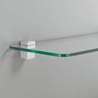 Glass Shelves - Tempered Safety Glass Shelves for Bathroom, Choose Over 20 Shelf Brackets and Multiple Shelf Sizes - Bloc Style - 23.6 x 5.9 in - Silver Clip