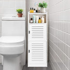 ShellKingdom Toilet Paper Holder Stand, Small and Slim Bathroom Storage Cabinet for Bathroom Small Spaces, 29.1 x 9.5 x 7.9 inch