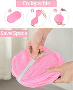 2 Pcs Durable Collapsible Laundry Baskets - Reinforced Mesh Pop Up Laundry Hamper with Pocket, Foldable Dirty Clothes Hamper with Carry Handles for Laundry, Bathroom, Kids Room, Dorm or Travel Pink