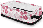 Storage Bin Toilet Paper Basket Multi-purpose Long Organizer Bins Small Kitchen Bathroom Small Items Storage Baskets Cubes Home Decorations Accessories, Cherry Blossom Pink White