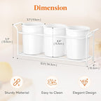 Lifewit Plastic Silverware Caddy with Metal Rack, Utensil Holder for Party, Cutlery Flatware Organizer for Kitchen Countertop, Forks Spoons Knives Storage for Picnic Camping Outdoor Buffet, White