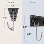 2pcs Utensil Racks with 6 Hooks 11 Inch Mug Holder Under Cabinet Kitchen Utensil Holders Multifunctional (11 inch)