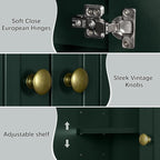 Over The Toilet Storage Cabinet, Over The Toilet Storage with Fluted Door Over The Toilet Cabinet with Adjustable Shelf Above The Toilet Storage Cabinet for Bathroom Organizer, Forest Green