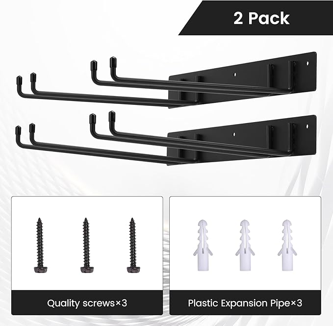 Folding Chair Rack,Metal Folding Chair Storage Rack - 2-Pack,Heavy Duty Design,Garage Organization & Foldable Chair Hanger