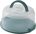 Pie Cake Carrier Cake Keeper Round Multiuse Muffins Cake Carrier with Lid for Dishes Vegetables Picnic Desserts Fruits (Green)
