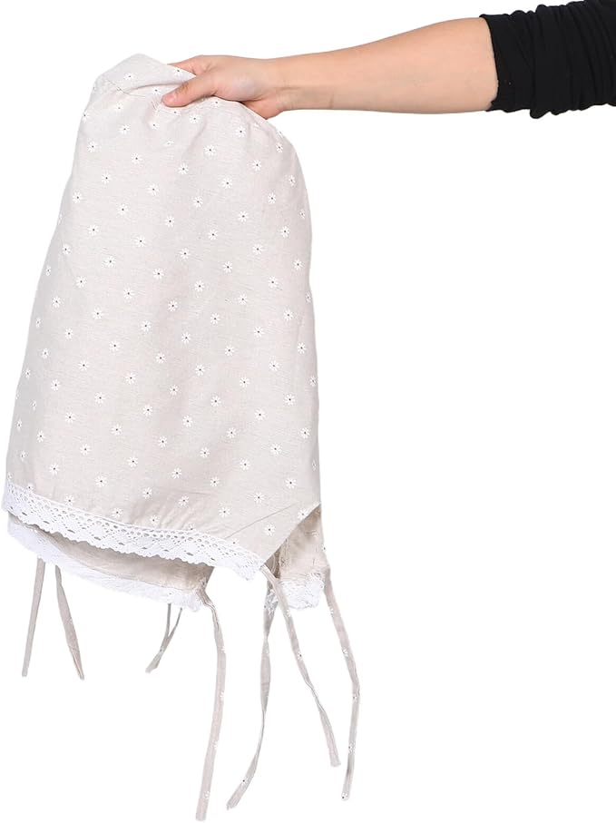 Garneck Washable Cloth Liner for Wire Rattan Basket Replaceable Fabric Insert with Daisy Pattern Protective and Decorative Hamper Liner for Laundry Kitchen and Living Storage Easy to