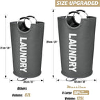 125L X-Large Laundry Basket, Freestanding Tall Clothes Hamper, Collapsible Laundry Bag, Dark Grey