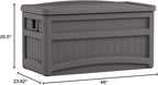 Suncast Outdoor Storage Box - 73 Gallon Stoney Resin Deck Box with Wheels, Handles, and Seat, Heavy-Duty Indoor/Outdoor Storage Bench for Patio Cushions, Shoes, Pool & Garden Gear