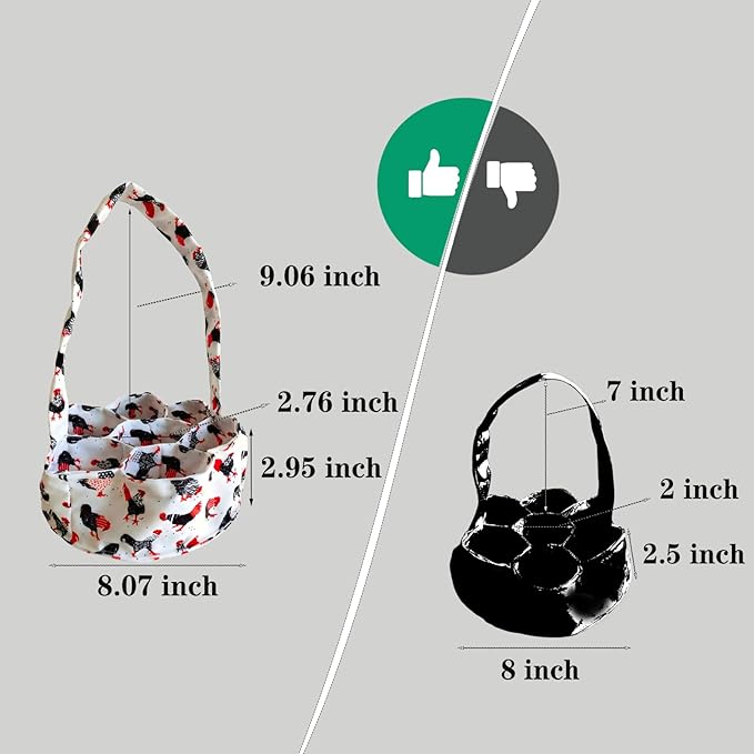 UKJENT Egg Collecting Basket, 7 Pouches Large Chicken Egg Gathering Basket, Machine Washable, Hold Different Size Eggs Collection Carrier Bag, Duck Goose Quail Fresh Eggs Collector, Farm & Home Use
