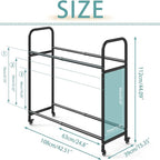 Hershii Tire Storage Rack, Rolling Tire Rack Adjustable - Black, Storage Shelf for Garage TRE Racks 24.80-42.51'' X 15.35'' X 44.09''