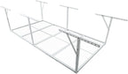 Overhead Garage Storage Rack 3x8FT, Heavy Duty Ceiling Mounted Organizer, Adjustable Height 22-40 Inch, 600 Lbs Capacity Metal Shelf for Home Organization, White