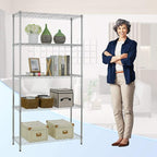 PayLessHere | 5-Tier Wire Shelf | 36"x14"x72" | Chrome | Adjustable Racks | Heavy-Duty Storage Shelves, Holds Upto 1250 lbs | Rust-Resistant, No-Tool Assembly | for Home, Garage Shelving