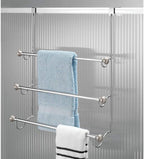 iDesign Over the Door Towel Rack, The York Collection, 1.5” x 7” x 22.8”, Brushed Nickel