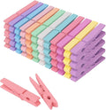 Colored Clothes pins 12 Color, Colorful ClothesPins Wooden Clips for Photos Pictures Decorative Crafts, Decoration clothespins Clothing Hanging clothespins 2.9inch 50PCS (Rainbow Colors)