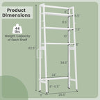 Nightcore Over-The-Toilet Storage, 3-Tier Freestanding Bathroom Organizer Shelf w/ 2 Hanging Hooks & Toilet Paper Holder, Multifunctional Metal Toilet Storage Rack for Bathroom Laundry (White)